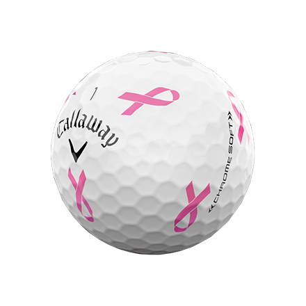 Chrome Soft Pink Ribbon Ball