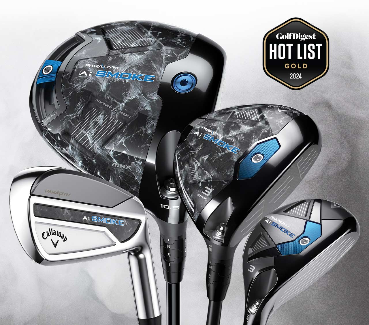 Golf Digest Hot List Gold 2024 | Paradym Ai Smoke Family - Driver, Fairway Wood, Hybrid, and Iron