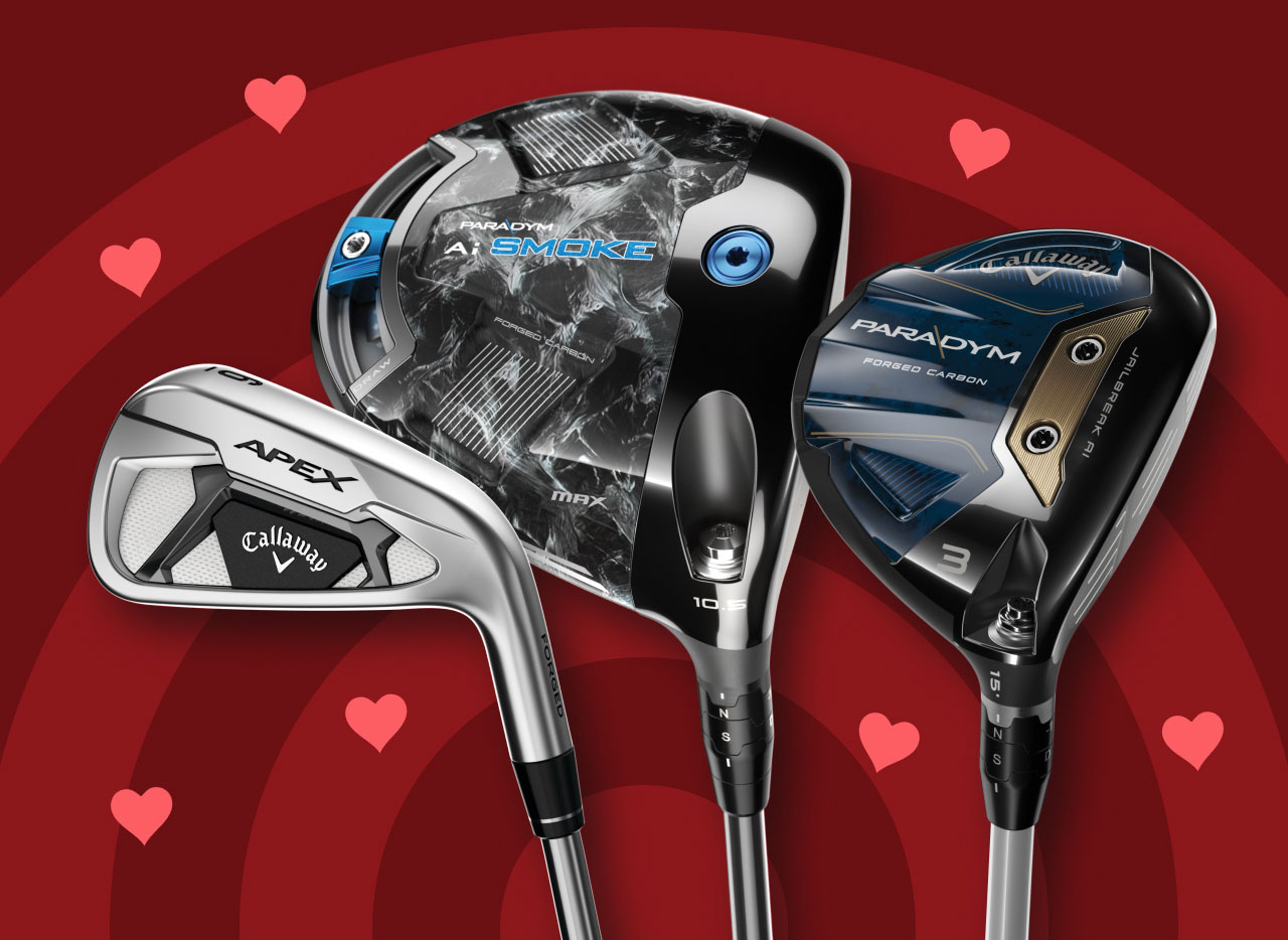 golf clubs with hearts